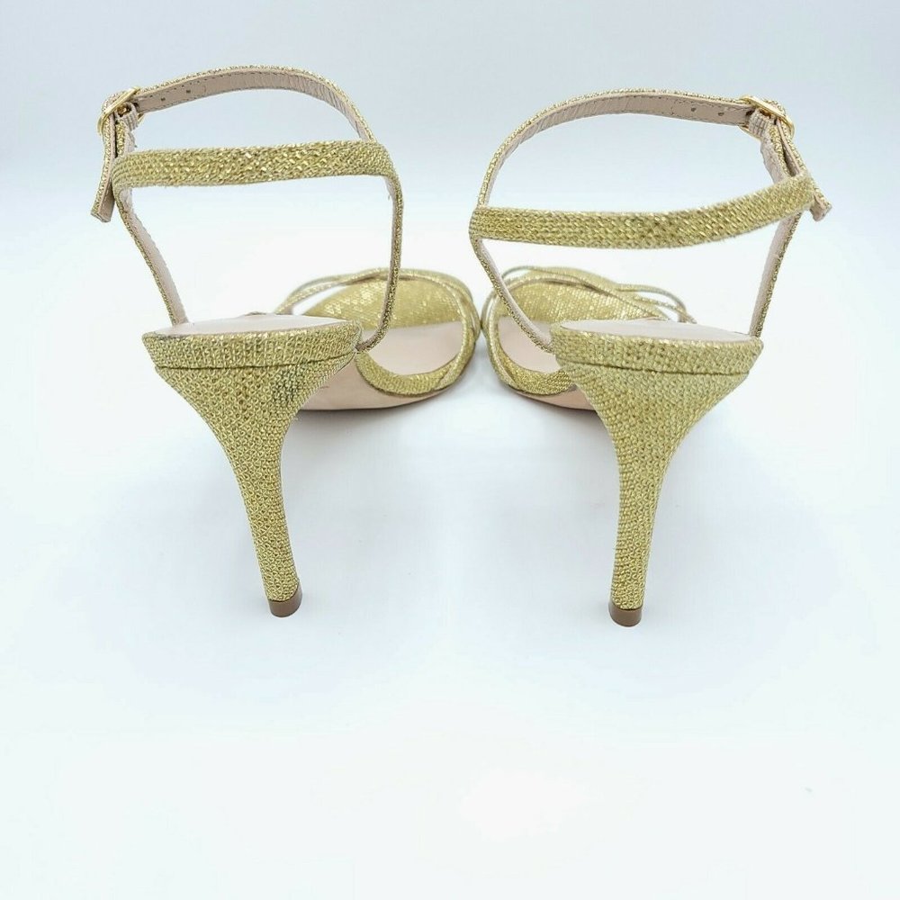 Stuart Weitzman Crisscross Metallic Glitter Sandal - Picture 4 of 6